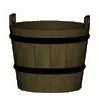 Vintage Wooden Bucket 3d model