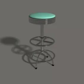 Simple Bar Stool Rotatable 3d model