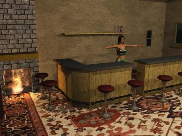 Bar Interior With Reception And A Girl 3d model Bar Interior With Reception And A Girl 3d model