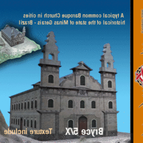 Brazil Baroque Church Architecture 3d model