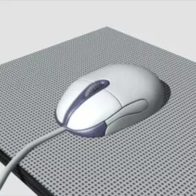 Old Wire Computer Mouse 3d model
