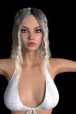 Dynamic Hair Girl Character 3d model Dynamic Hair Girl Character 3d model