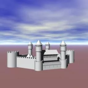 Western Castle Building 3d model