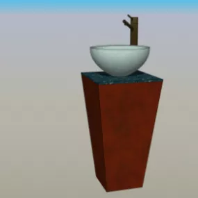 Bathroom Vanity Basin With Faucet 3d model