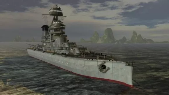 Navy Battleship On The Sea 3d model Navy Battleship On The Sea 3d model