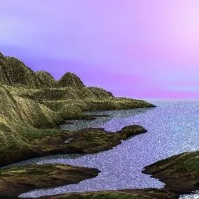 Terrain On Sea Landscape 3d model
