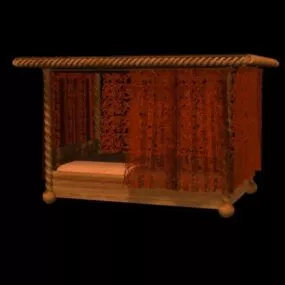 Curtain Bed Furniture 3d model