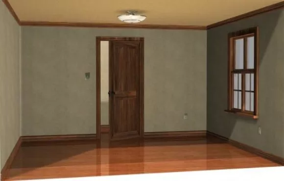 Home Door Walnut Wood 3d model