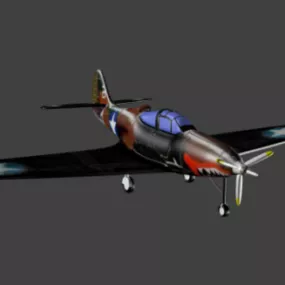 Propeller Aircraft Bell P39 3d model