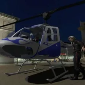 Utility Helicopter Bell206b 3d model