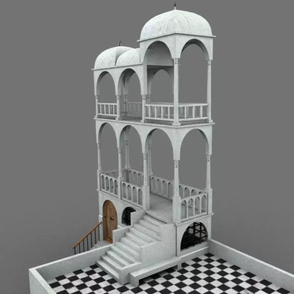 European Corner Column Base 3d model