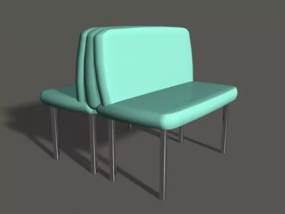 Art Deco Chair With Lamp 3d model