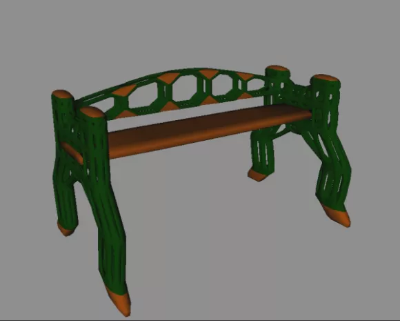 Stylish Bench Furniture 3d model Stylish Bench Furniture 3d model