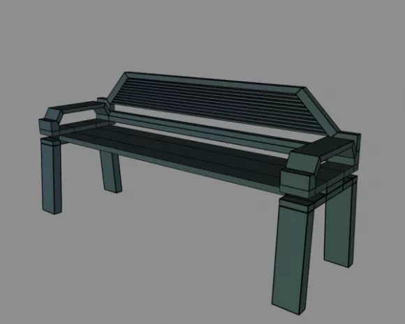 Wrought Iron Park Bench 3d model