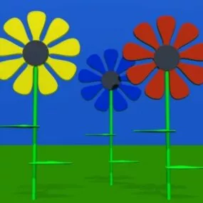 Plastic Flower Toy 3d model