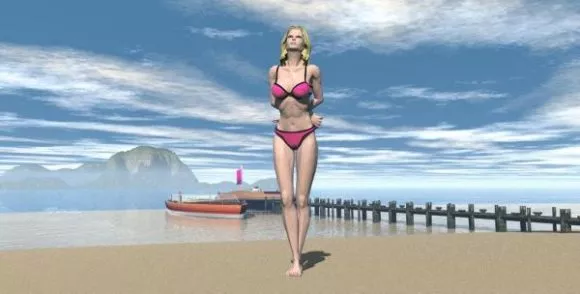 Female Waiter Character 3d model