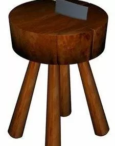Log Stool Furniture 3d model