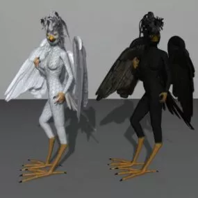 Bird Man Cosplay Character 3d model