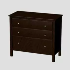 Black Wood Dresser 3d model