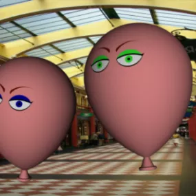 Funny Two Balloon Cartoon Character 3d model