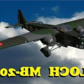 Vintage Fighter Aircraft Bloch Mb200 3d model