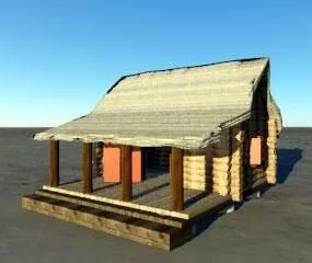 Log House Building 3d model
