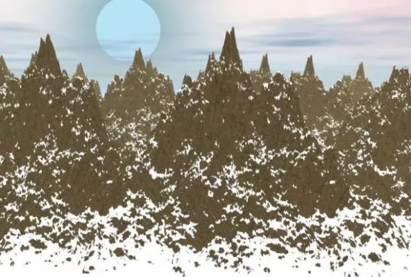 Mountain Landscape Round Block 3d model