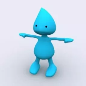 Cartoon Character Water Shape 3d model