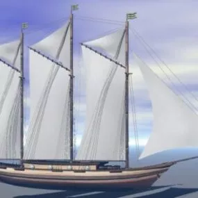 Large Sailing Ship 3d model