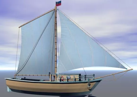 Small Sailing Boat With Large Sail 3d model Small Sailing Boat With Large Sail 3d model