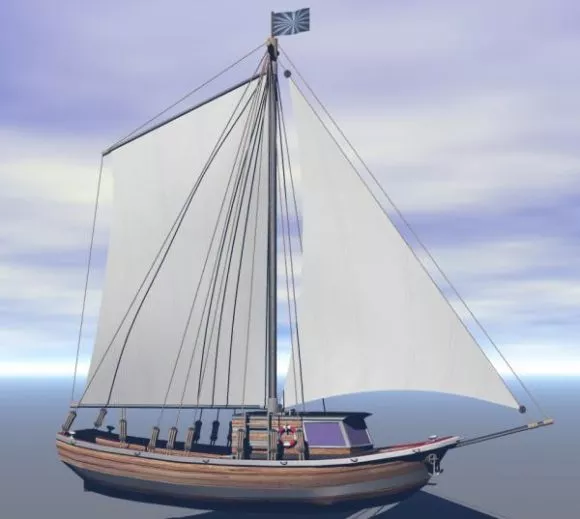 Wood Sailing Boat Modern Style 3d model Wood Sailing Boat Modern Style 3d model