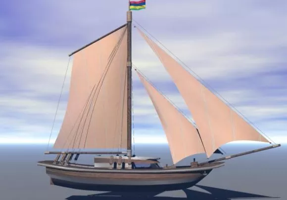 Wood Sailing Ship Small Size 3d model Wood Sailing Ship Small Size 3d model