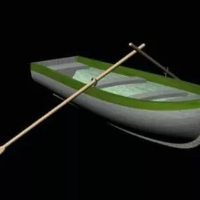 Boat With Row 3d model