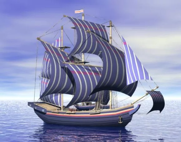 Medium Size Sailing Ship 3d model