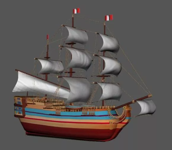 Medieval Pirate Sailing Ship 3d model Medieval Pirate Sailing Ship 3d model