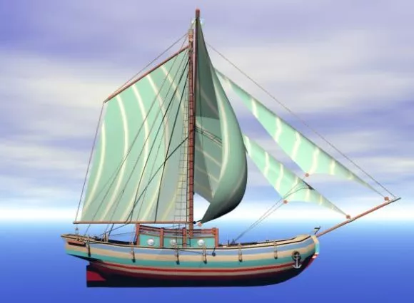 Fishing Sailing Boat 3d model Fishing Sailing Boat 3d model