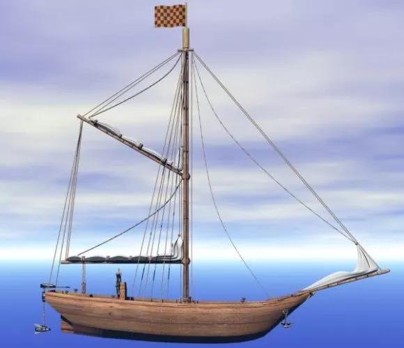 Sailing Boat With Sail Collapsed 3d model Sailing Boat With Sail Collapsed 3d model