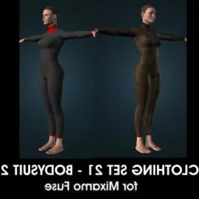 Sport Bodysuit With Young Girl 3d model