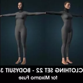 Black Bodysuit Girl Character 3d model