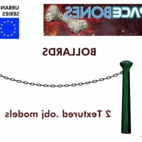 Bollard Rail Chain 3d model
