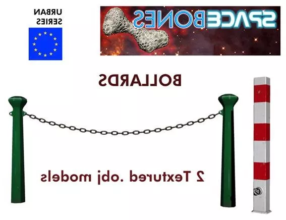 Bollard Rail Chain 3d model Bollard Rail Chain 3d model