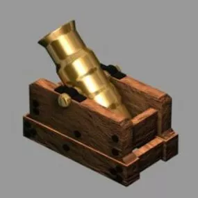 Gold Bombarde Instrument 3d model