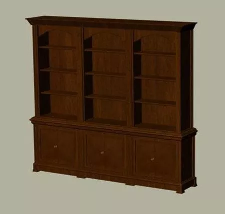Bookcase Red Wood 3d model Bookcase Red Wood 3d model