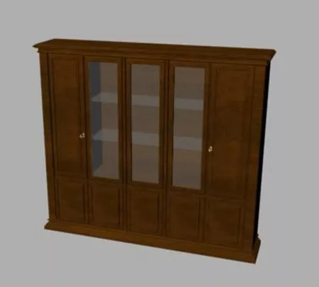 Wood Bookcase Modern Shelf 3d model