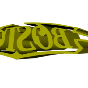 Script Text Decoration 3d model