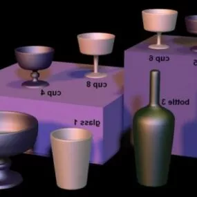 Modern Bottle Cup Decorative 3d model