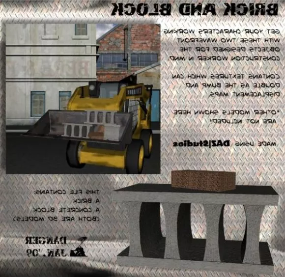Brick Block Building 3d model Brick Block Building 3d model