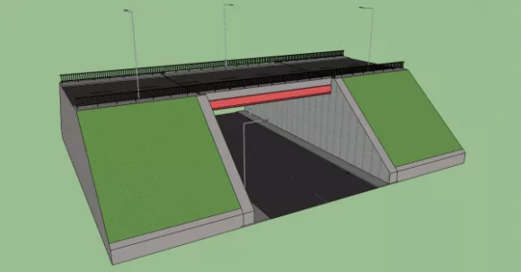 Bridge Construction Road And Lamppost 3d model Bridge Construction Road And Lamppost 3d model