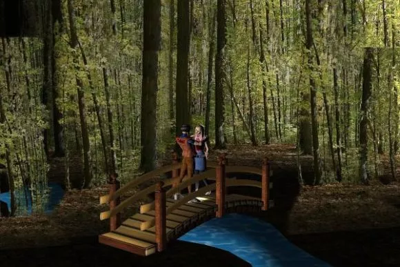 Wooden Bridge In Forest 3d model Wooden Bridge In Forest 3d model