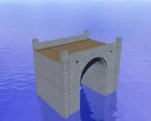 Concrete Building With Rustic Pathway 3d model